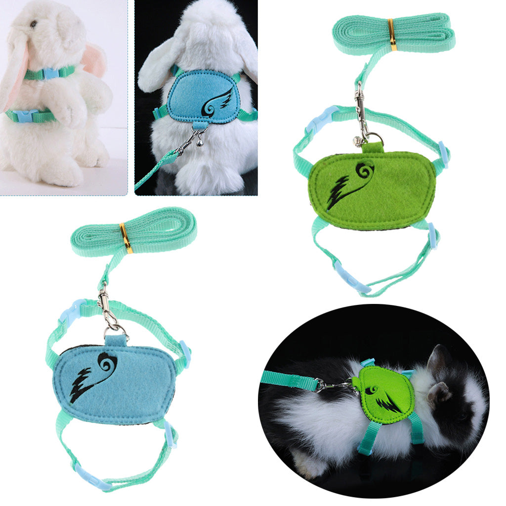 Small Animals Adjustable Harness Walking Lead Leash Chest Strap Blue