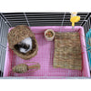 2 PCS Handwoven Straw Cage Mat Sleep Bed and Chew Toy for Small Pet Rabbit