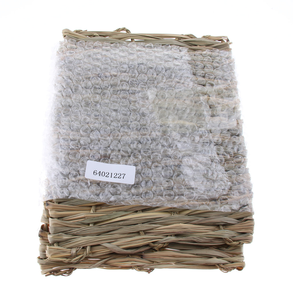 2 PCS Handwoven Straw Cage Mat Sleep Bed and Chew Toy for Small Pet Rabbit