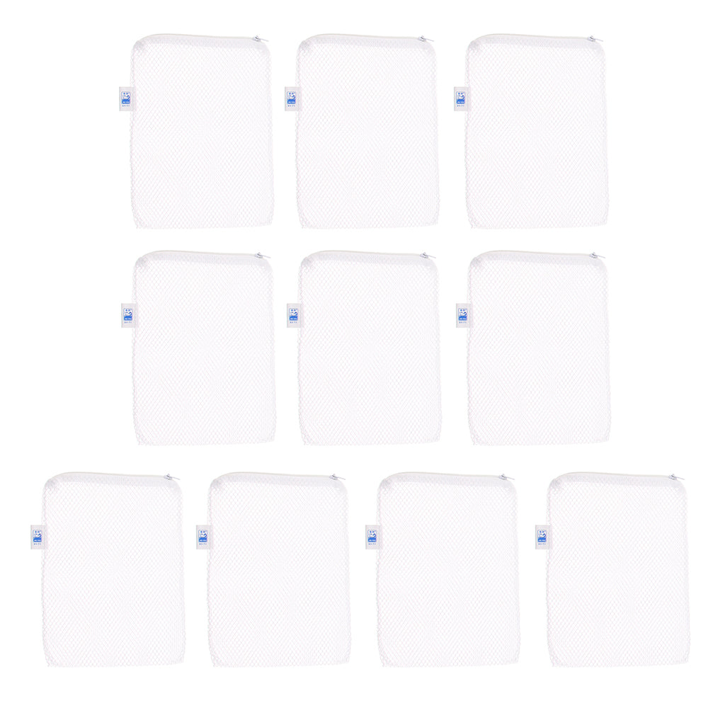 10 Pcs Zipped Fish Tank Filter Material Mesh Bag Isolation Bag 15x20cm White