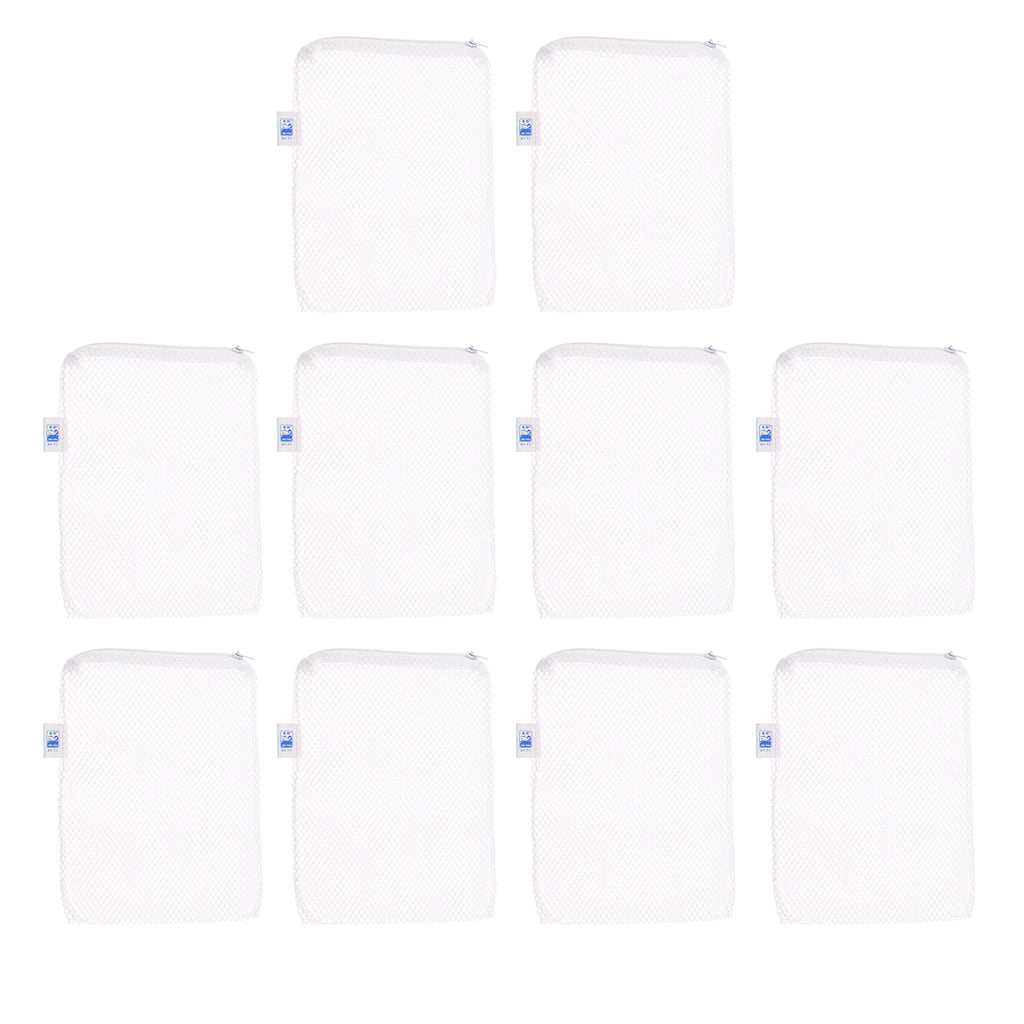 10 Pcs Zipped Fish Tank Filter Material Mesh Bag Isolation Bag 15x20cm White