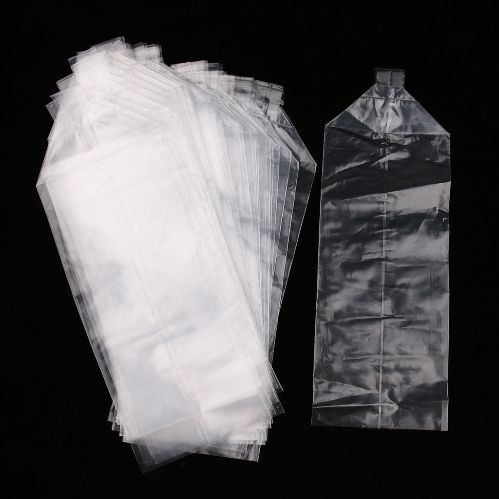 50 Pcs Ornamental Fish Transport & Transfer Plastic Bags Weld Seal 12x33cm