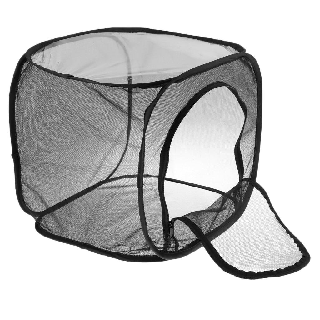 Foldable Insect and Butterfly Habitat Net Terrarium Breeding Cage Black S