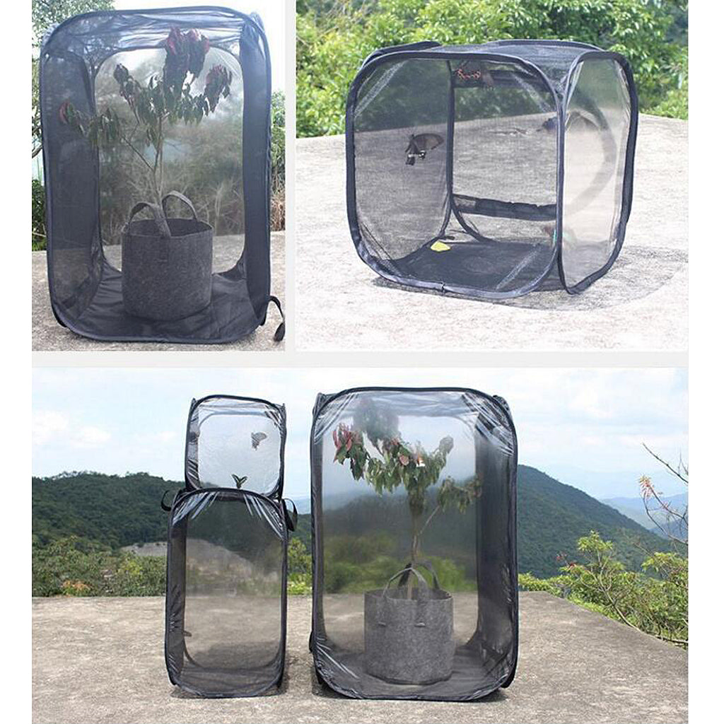 Foldable Insect and Butterfly Habitat Net Terrarium Breeding Cage Black S