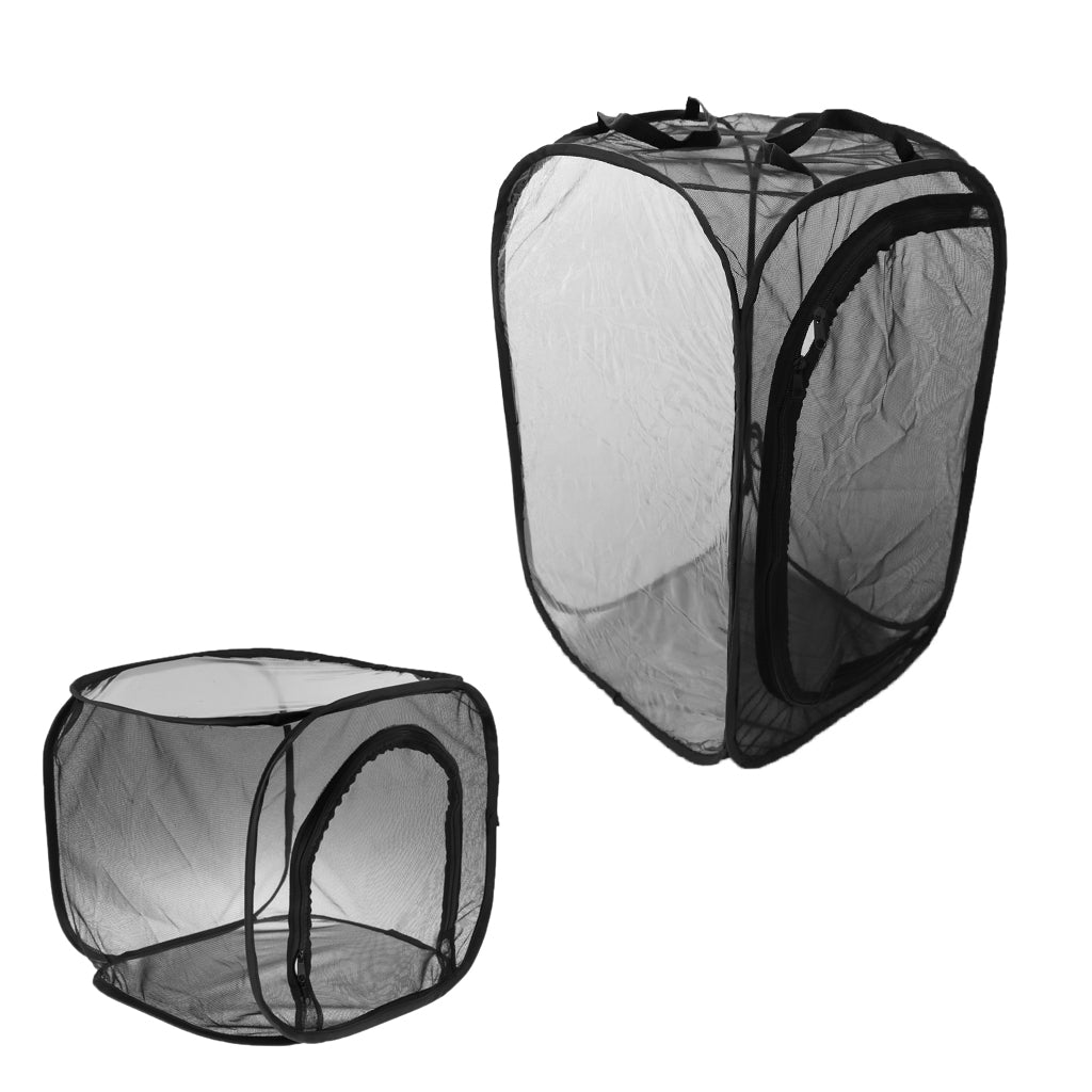 Foldable Insect and Butterfly Habitat Net Terrarium Breeding Cage Black S