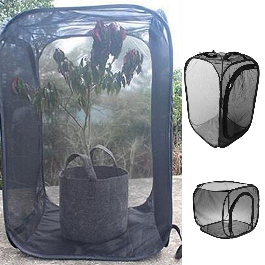 Foldable Insect and Butterfly Habitat Net Terrarium Breeding Cage Black S