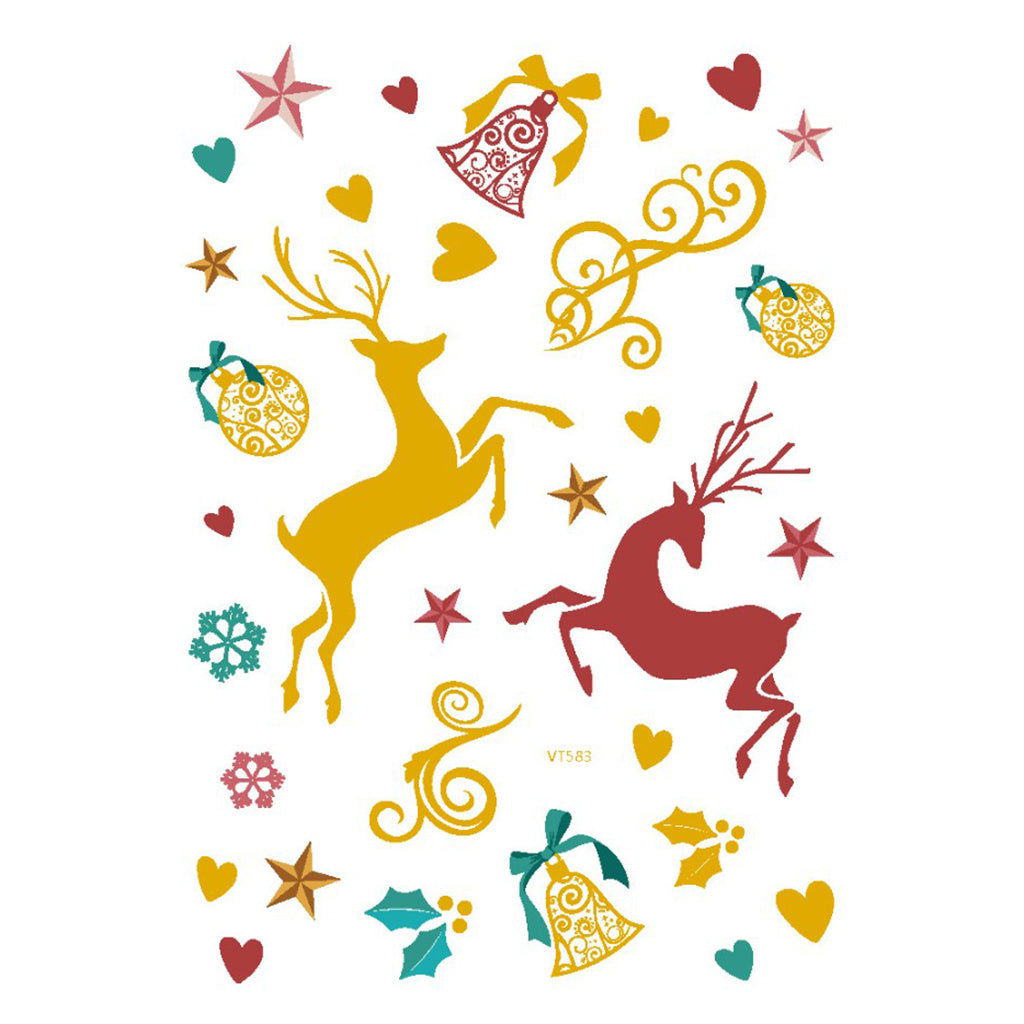 8pcs Christmas Temporary Tattoos Water Transfer Makeup Body Stickers Decals