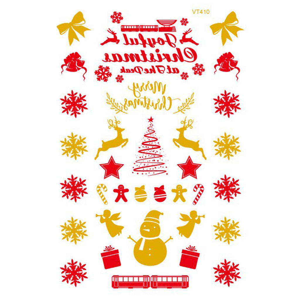 8pcs Christmas Temporary Tattoos Water Transfer Makeup Body Stickers Decals