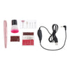 Electric Nail Drill File Machine Kit Manicure Nail Polisher Drill Bits Brush Golden