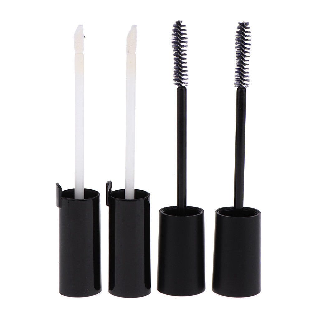 8Pcs Empty Eyelashes Mascara Tubes Funnel Lip Gloss Bottles w/Wand DIY Vials