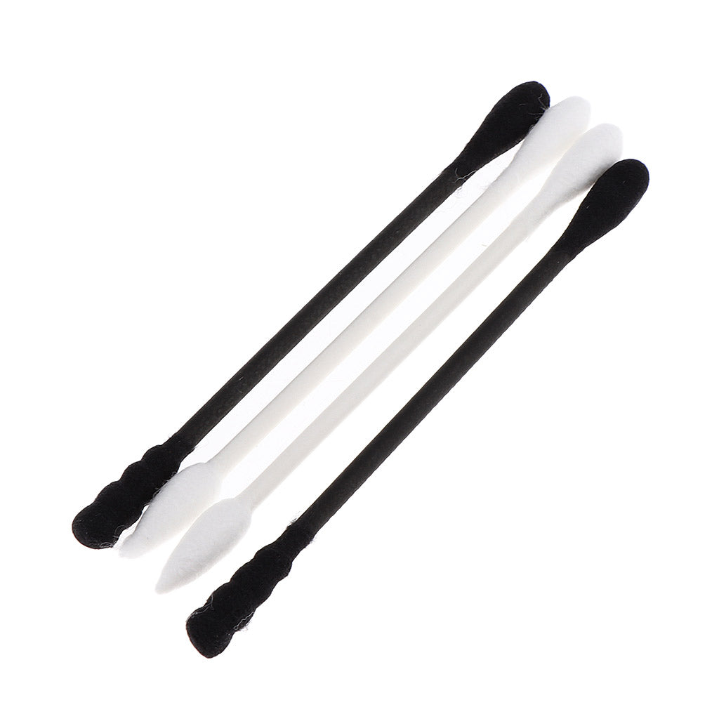 300Pcs Cotton Swabs Buds Spiral Pointed Tips Makeup Applicators White Black