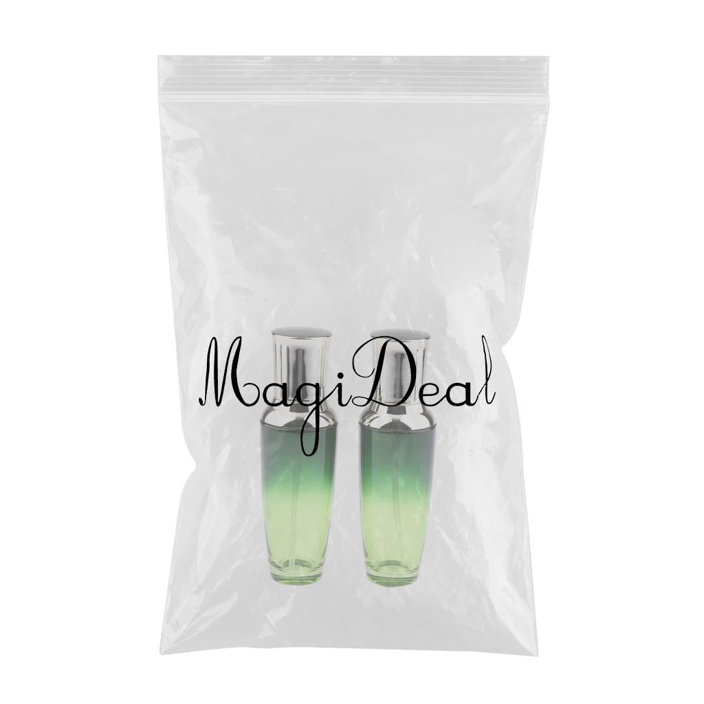 2x Empty Glass Makeup Container Face Cream Jars Pump Bottle Case for Travel 100ML