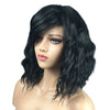 Women Wigs Curly Hairpieces Cosplay Wig with Rose Net Cap Ombre Black 38cm