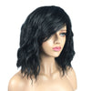 Women Wigs Curly Hairpieces Cosplay Wig with Rose Net Cap Ombre Black 38cm