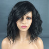 Women Wigs Curly Hairpieces Cosplay Wig with Rose Net Cap Ombre Black 38cm