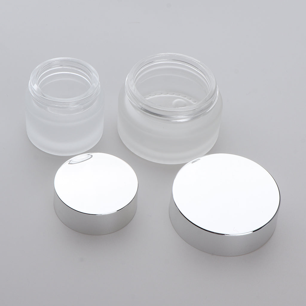 5x Empty Glass Bottle Cosmetic Jars Box for Makeup Face Cream Essential Oil 10g