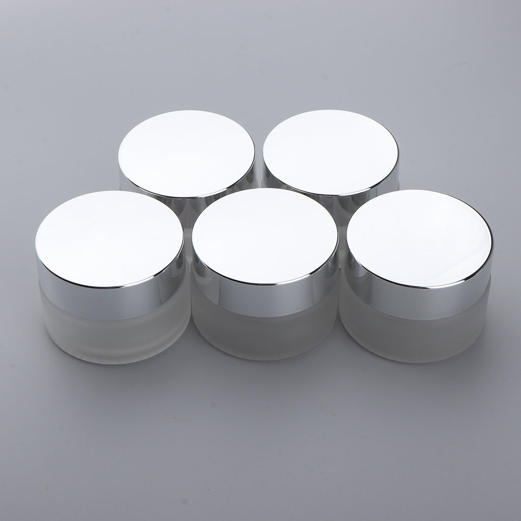 5x Empty Glass Bottle Cosmetic Jars Box for Makeup Face Cream Essential Oil 20g