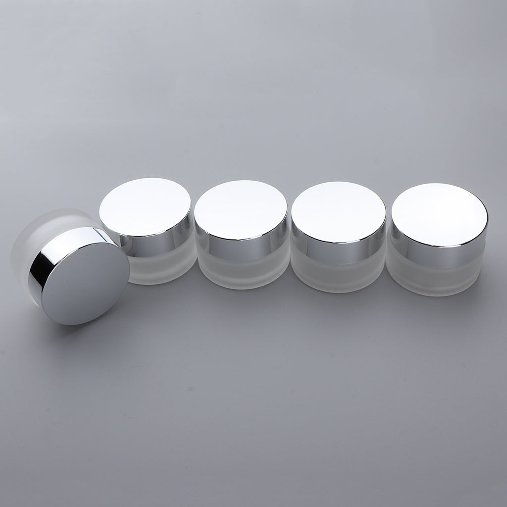 5x Empty Glass Bottle Cosmetic Jars Box for Makeup Face Cream Essential Oil 20g