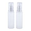 2Pcs Empty Glass Bottles Cosmetic Makeup Travel Lotion Containers 50ml Pump