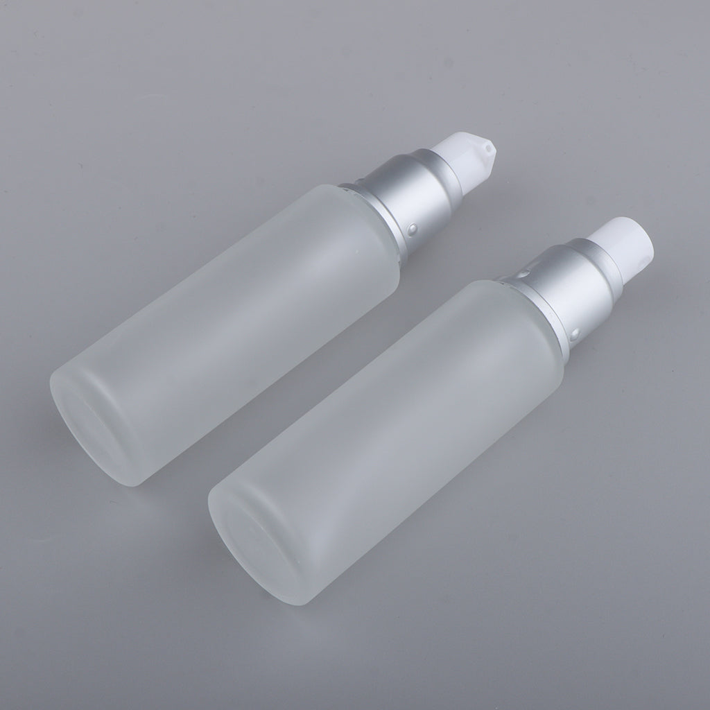 2Pcs Empty Glass Bottles Cosmetic Makeup Travel Lotion Containers 50ml Spray