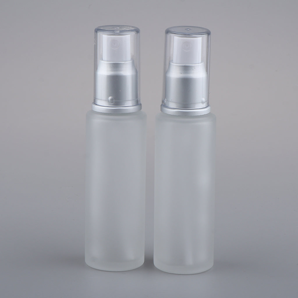 2Pcs Empty Glass Bottles Cosmetic Makeup Travel Lotion Containers 50ml Spray