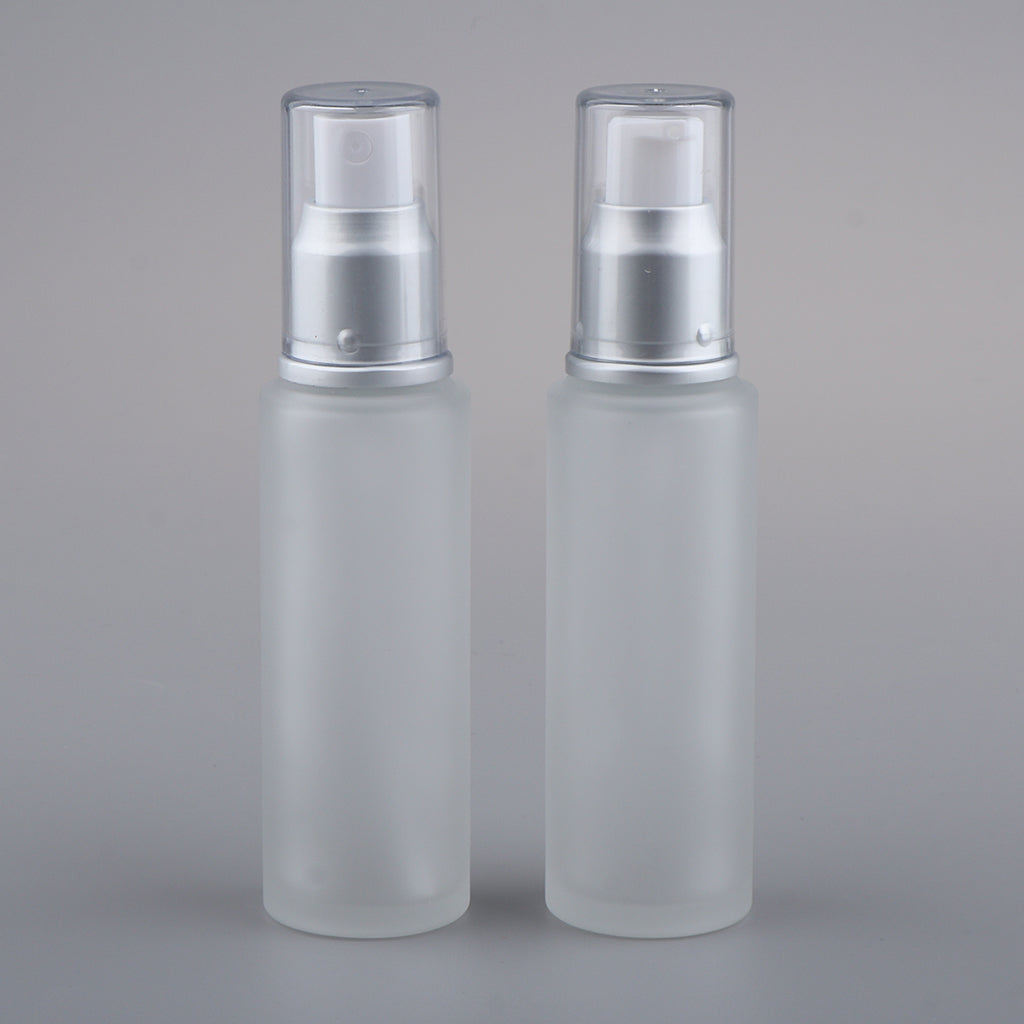 2Pcs Empty Glass Bottles Cosmetic Makeup Travel Lotion Containers 50ml Spray