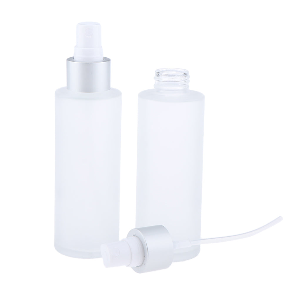 2Pcs Empty Glass Bottle Cosmetic Makeup Travel Lotion Containers 100ml Spray