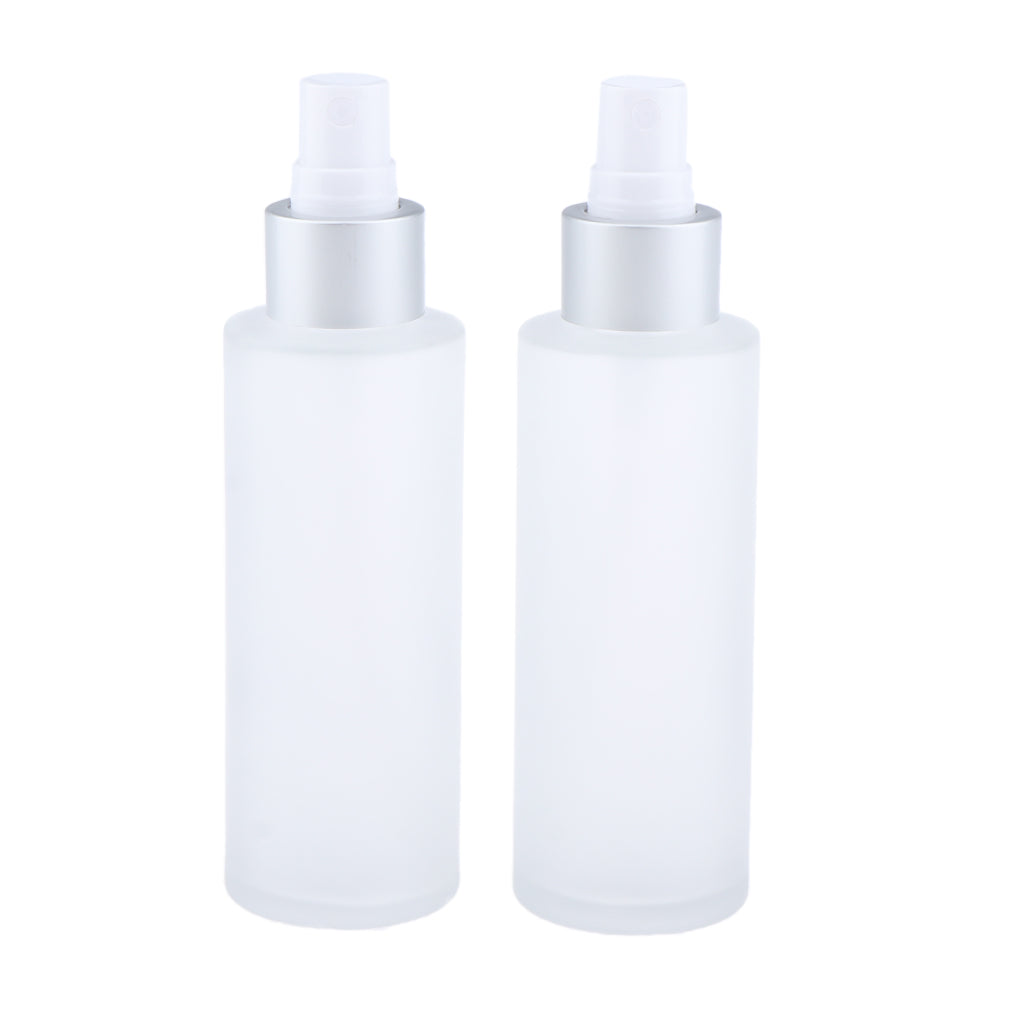 2Pcs Empty Glass Bottle Cosmetic Makeup Travel Lotion Containers 100ml Spray