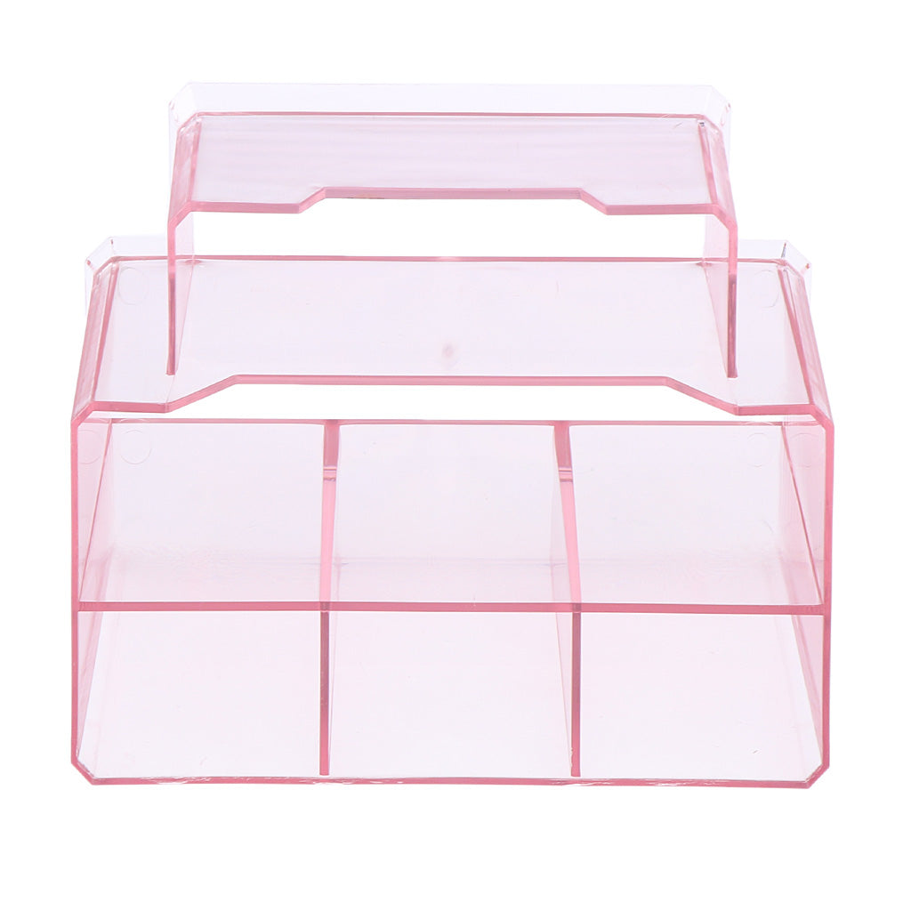 Nail Tools Organizer Cosmetic Display Stand Makeup Holder Box Acrylic Pink