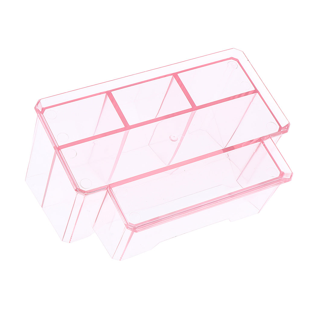 Nail Tools Organizer Cosmetic Display Stand Makeup Holder Box Acrylic Pink