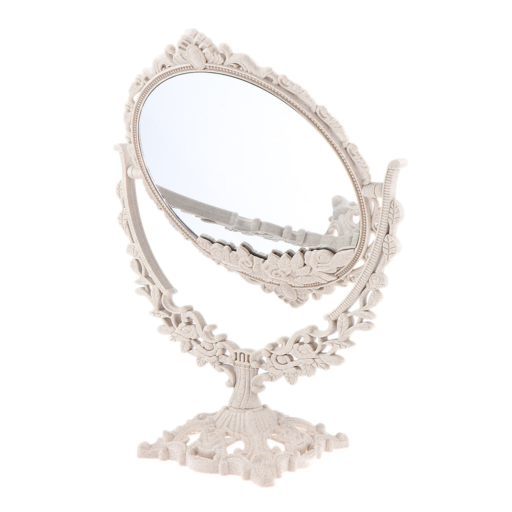 Tabletop Vanity Makeup Mirror Double Side 360 Degree Swivel Cosmetic Mirrors Round Shape