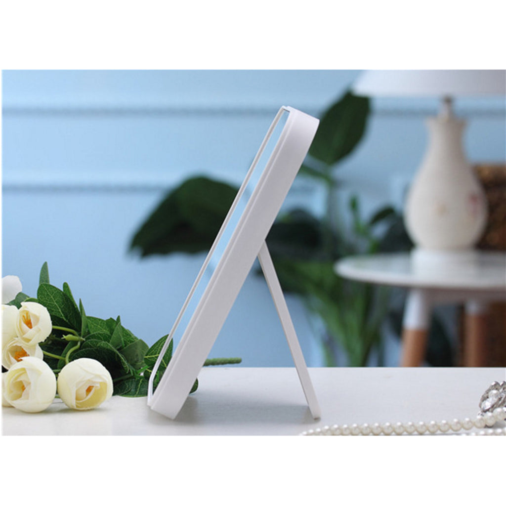 8.7"  Portable Folding Cosmetic Tabletop Stand Makeup Mirror Travel White