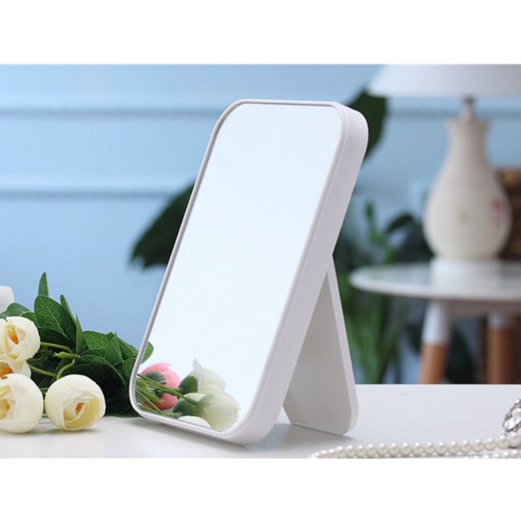 8.7"  Portable Folding Cosmetic Tabletop Stand Makeup Mirror Travel White