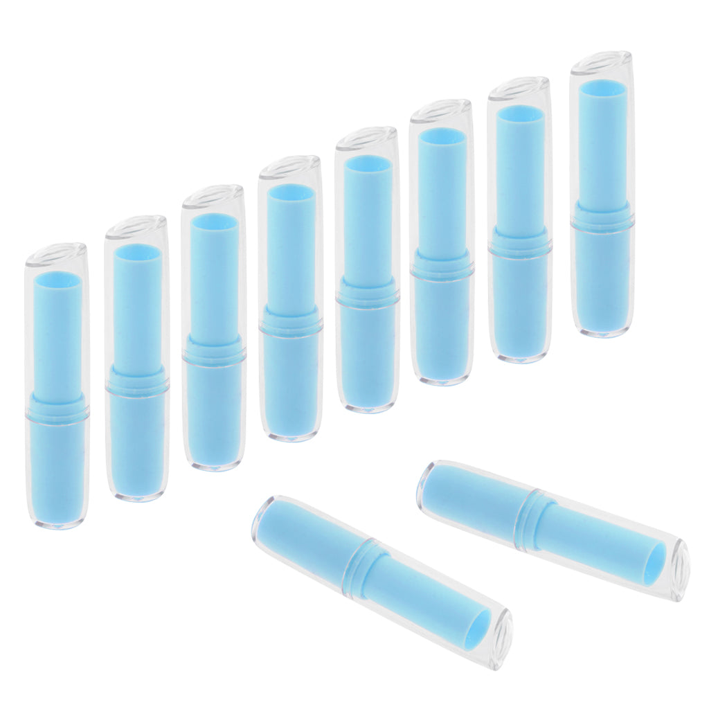 10Pcs Empty Lipstick Tube Lip Balm Container DIY Cosmetic Makeup Tools Blue