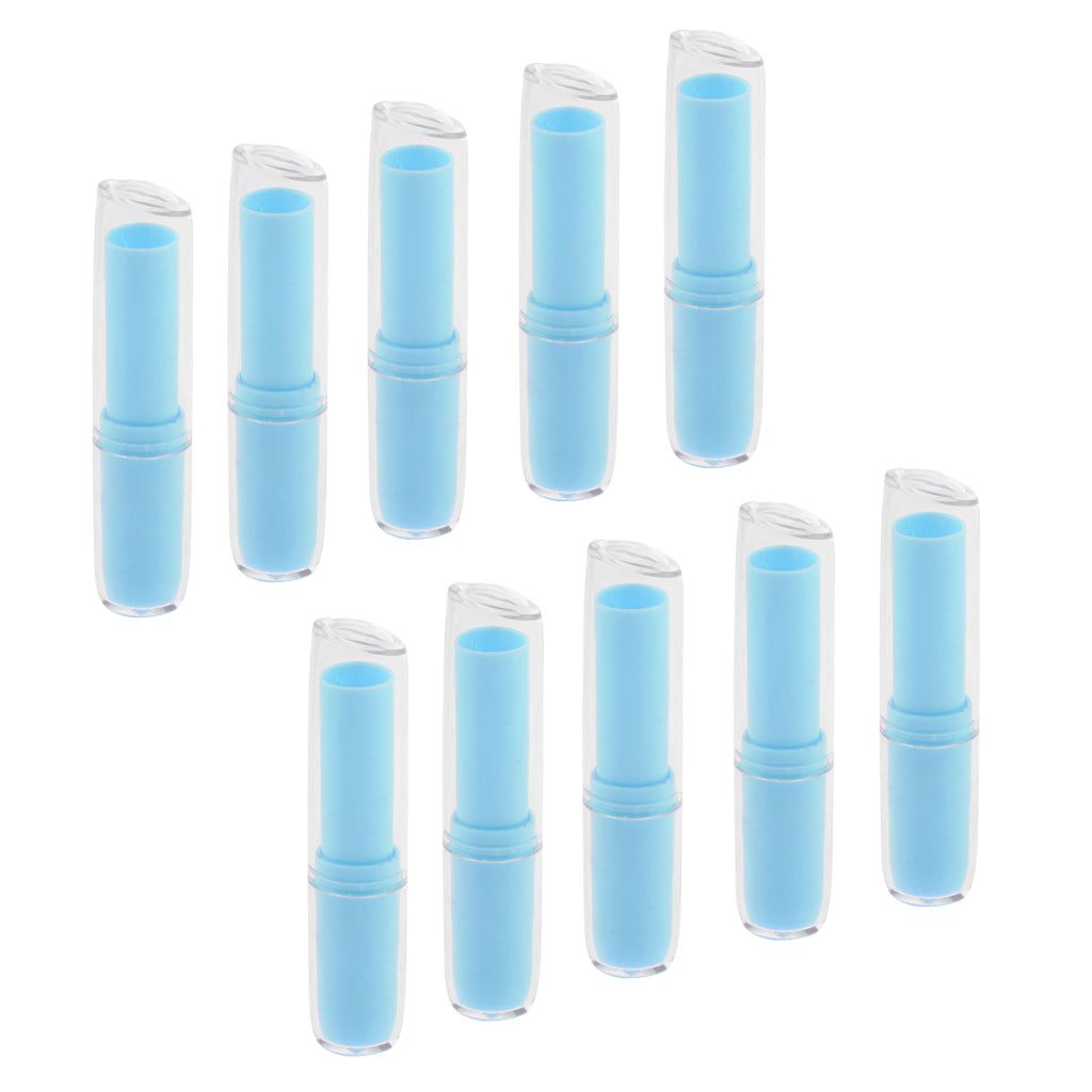 10Pcs Empty Lipstick Tube Lip Balm Container DIY Cosmetic Makeup Tools Blue