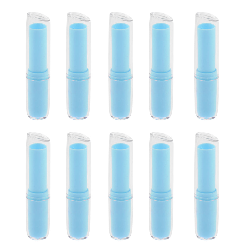 10Pcs Empty Lipstick Tube Lip Balm Container DIY Cosmetic Makeup Tools Blue