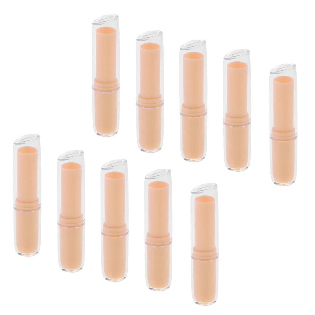 10Pcs Empty Lipstick Tube Lip Balm Container DIY Cosmetic Makeup Tools Orange