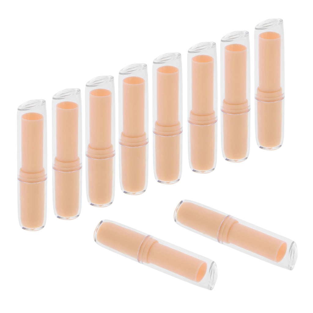 10Pcs Empty Lipstick Tube Lip Balm Container DIY Cosmetic Makeup Tools Orange