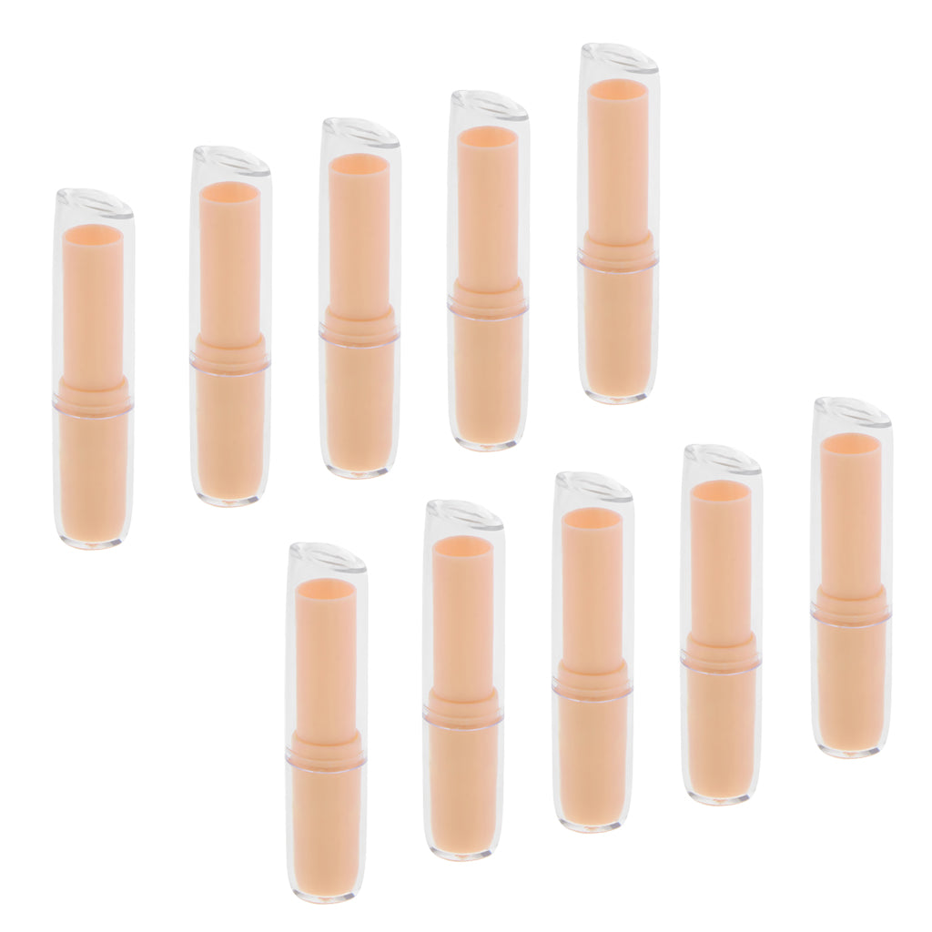 10Pcs Empty Lipstick Tube Lip Balm Container DIY Cosmetic Makeup Tools Orange