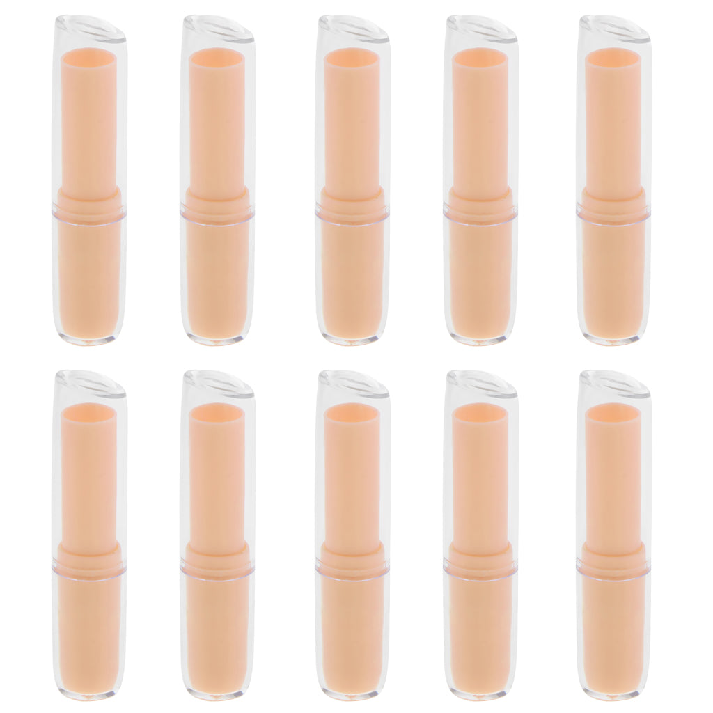 10Pcs Empty Lipstick Tube Lip Balm Container DIY Cosmetic Makeup Tools Orange