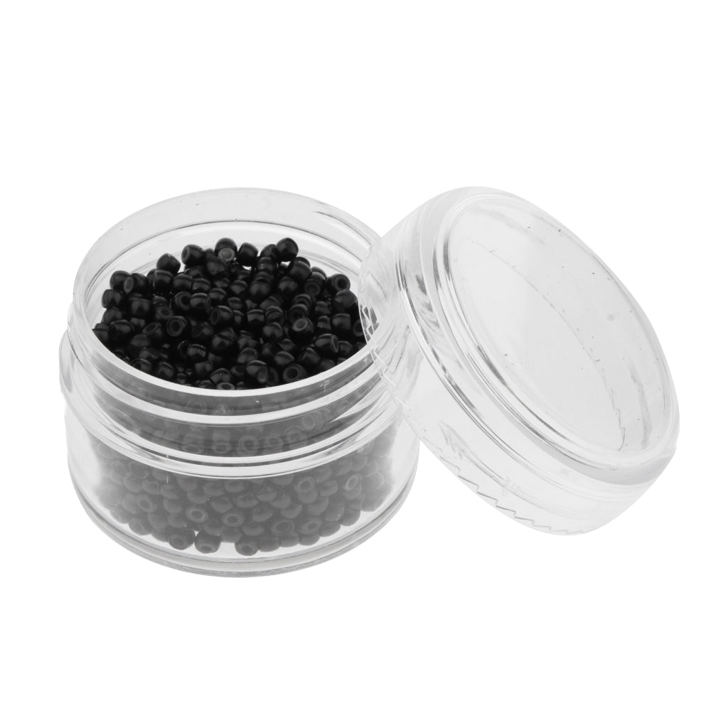 1000pcs 3mm Silicone Lined Micro Ring Links Beads Links For Hair Extension Black