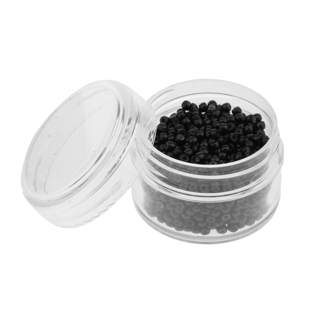 1000pcs 3mm Silicone Lined Micro Ring Links Beads Links For Hair Extension Black