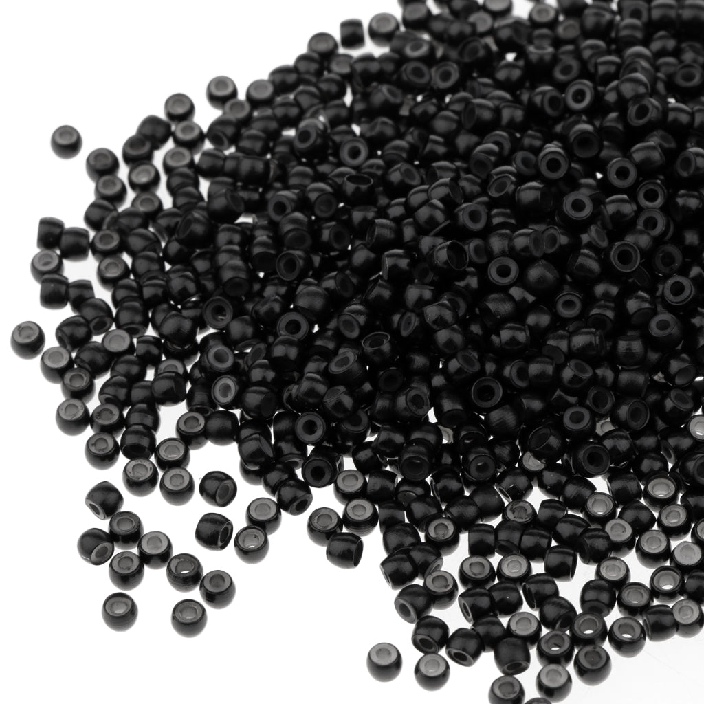 1000pcs 3mm Silicone Lined Micro Ring Links Beads Links For Hair Extension Black