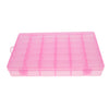 36 Slots Plastic Empty Nail Art Tips Storage Jewelry Beads Container Case Pink