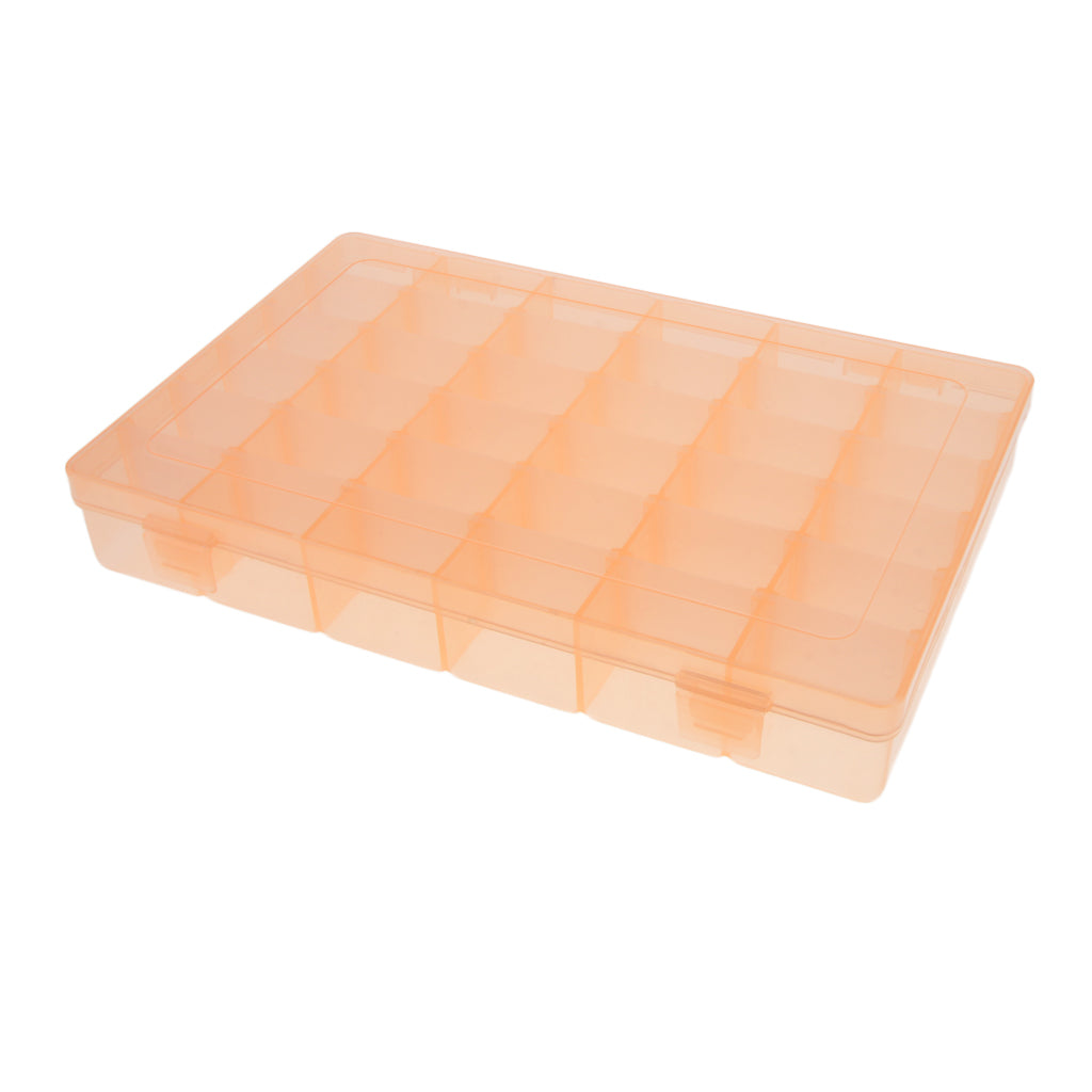 36 Slots Plastic Empty Nail Art Tips Storage Jewelry Beads Container Case Orange