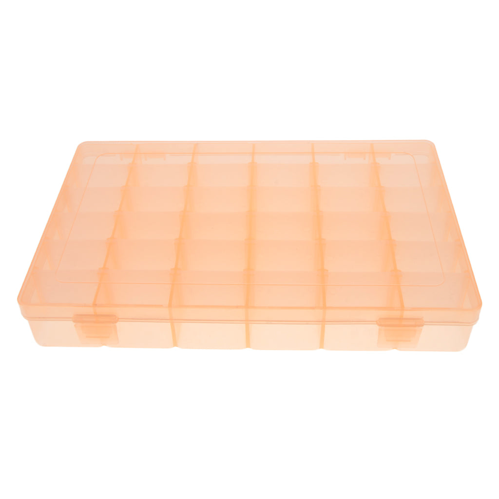 36 Slots Plastic Empty Nail Art Tips Storage Jewelry Beads Container Case Orange