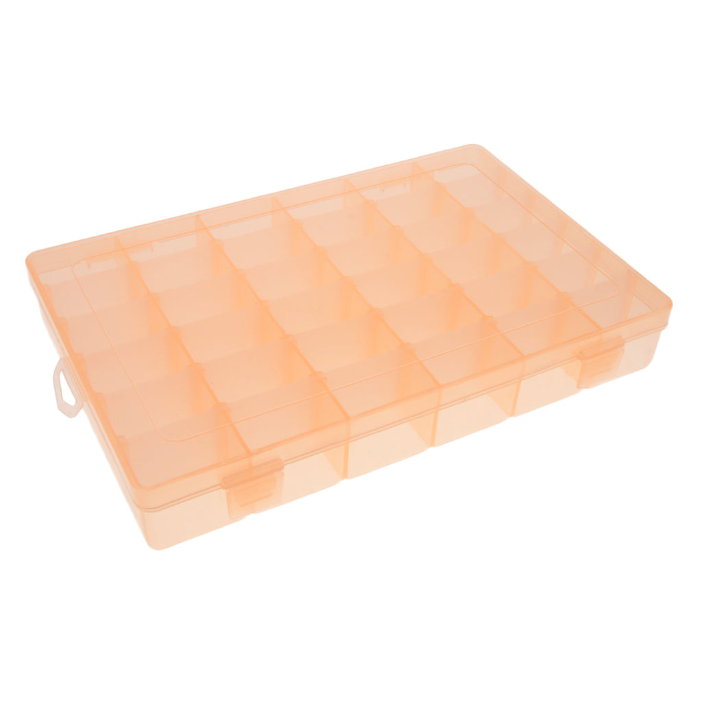 36 Slots Plastic Empty Nail Art Tips Storage Jewelry Beads Container Case Orange