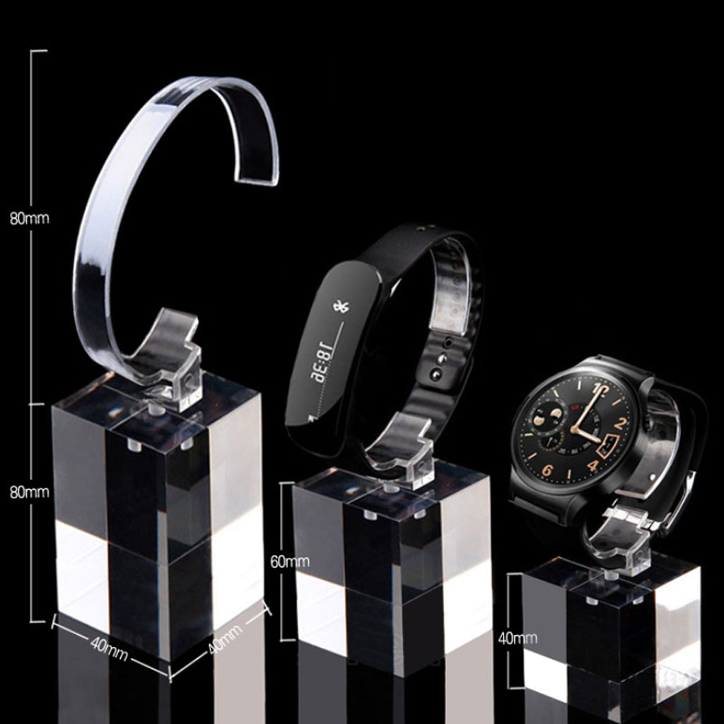 Acrylic Watch Display Stand Showcase Bracelet Display Holder 8cm Black