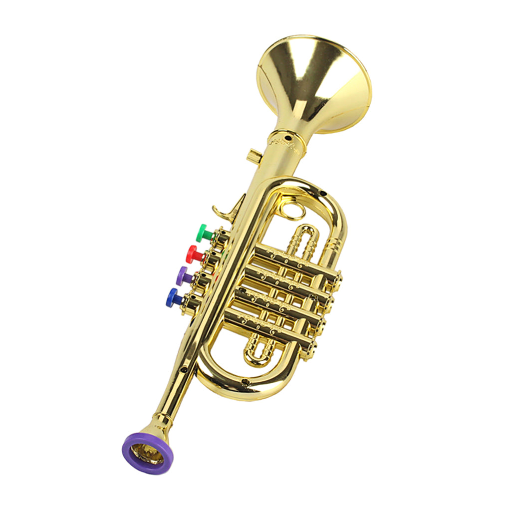 Kids Trumpet w/ 3 Colored Keys for Early Developmental Music Education Toy