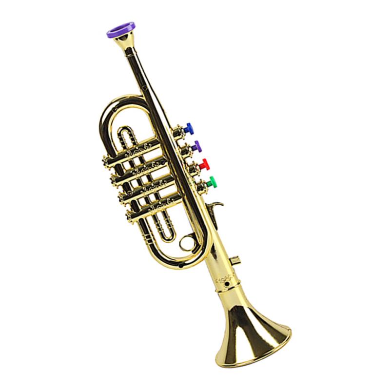 Kids Trumpet w/ 3 Colored Keys for Early Developmental Music Education Toy